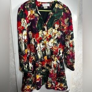 Simon Chang vintage parisian ladies button front shirt